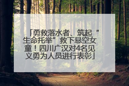 勇救落水者、筑起“生命托举”救下悬空女童！四川广汉对4名见义勇为人员进行表彰