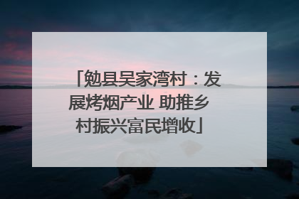 勉县吴家湾村：发展烤烟产业 助推乡村振兴富民增收