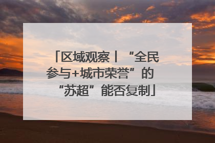 区域观察丨“全民参与+城市荣誉”的“苏超”能否复制