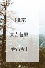 北京：大吉巷里看古今