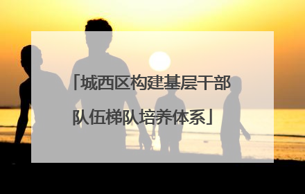 城西区构建基层干部队伍梯队培养体系