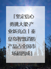 坚定信心 勇挑大梁·产业新亮点丨秦皇岛智慧消防产品占全国市场超四成