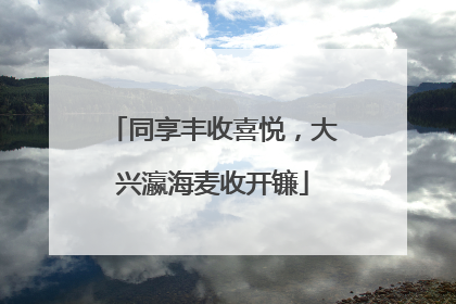 同享丰收喜悦，大兴瀛海麦收开镰