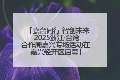嘉台同行 智创未来 2025浙江·台湾合作周嘉兴专场活动在嘉兴经开区启幕