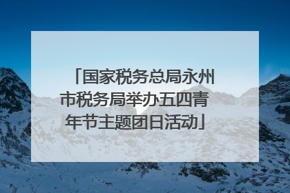 国家税务总局永州市税务局举办五四青年节主题团日活动