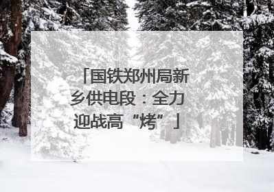 国铁郑州局新乡供电段：全力迎战高“烤”