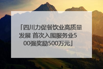 四川力促餐饮业高质量发展 首次入围服务业500强奖励500万元