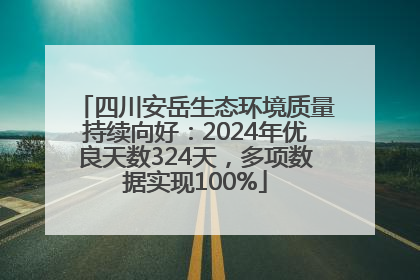 四川安岳生态环境质量持续向好：2024年优良天数324天，多项数据实现100%