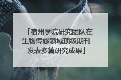 宿州学院研究团队在生物传感领域顶级期刊发表多篇研究成果