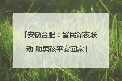 安徽合肥：警民深夜联动 助男孩平安回家