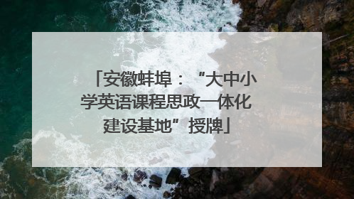 安徽蚌埠：“大中小学英语课程思政一体化建设基地”授牌