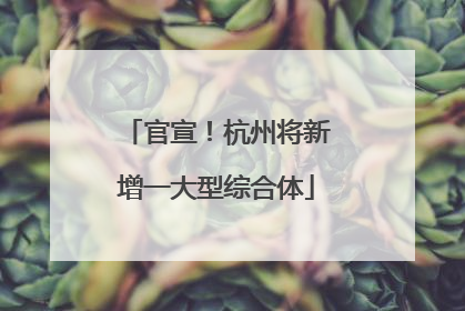 官宣！杭州将新增一大型综合体