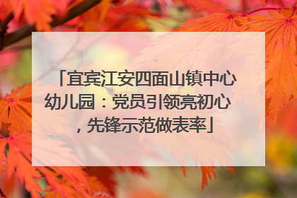 宜宾江安四面山镇中心幼儿园：党员引领亮初心，先锋示范做表率