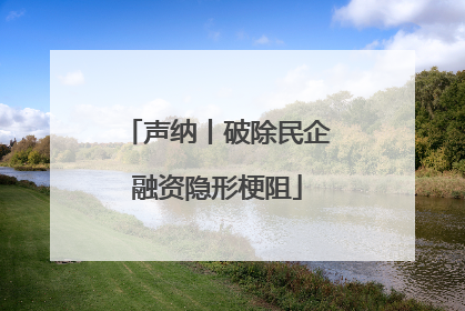 声纳丨破除民企融资隐形梗阻