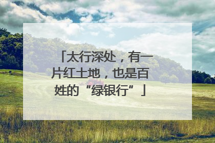 太行深处，有一片红土地，也是百姓的“绿银行”
