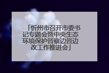 忻州市召开市委书记专题会暨中央生态环境保护督察边督边改工作推进会