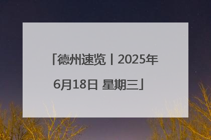 德州速览丨2025年6月18日 星期三