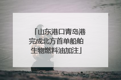 山东港口青岛港完成北方首单船舶生物燃料油加注