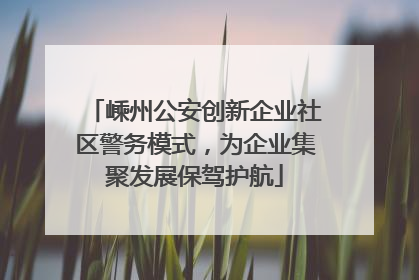 嵊州公安创新企业社区警务模式，为企业集聚发展保驾护航
