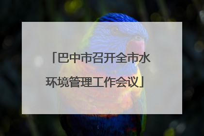 巴中市召开全市水环境管理工作会议