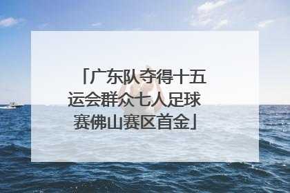 广东队夺得十五运会群众七人足球赛佛山赛区首金