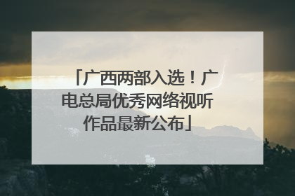 广西两部入选！广电总局优秀网络视听作品最新公布