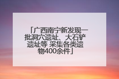 广西南宁新发现一批洞穴遗址、大石铲遗址等 采集各类遗物400余件