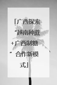 广西探索“越南种蔗+广西制糖”合作新模式
