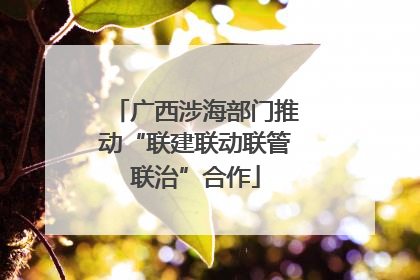广西涉海部门推动“联建联动联管联治”合作