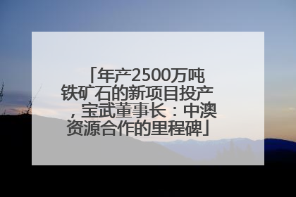 年产2500万吨铁矿石的新项目投产，宝武董事长：中澳资源合作的里程碑