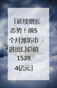 延续增长态势！前5个月潍坊市进出口总值1539.4亿元