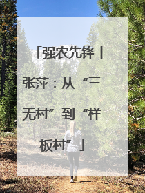 强农先锋丨张萍：从“三无村”到“样板村”