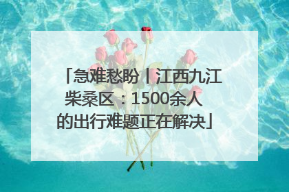 急难愁盼丨江西九江柴桑区：1500余人的出行难题正在解决