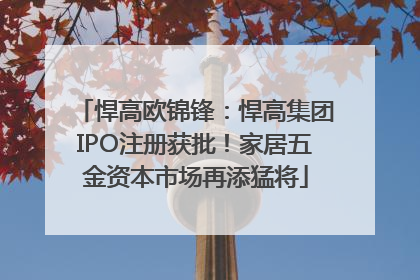 悍高欧锦锋：悍高集团IPO注册获批！家居五金资本市场再添猛将