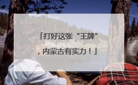 打好这张“王牌”，内蒙古有实力！