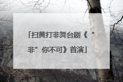 扫黄打非舞台剧《“非”你不可》首演