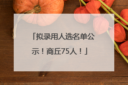 拟录用人选名单公示！商丘75人！