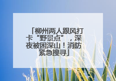 柳州两人跟风打卡“野景点”，深夜被困深山！消防紧急搜寻