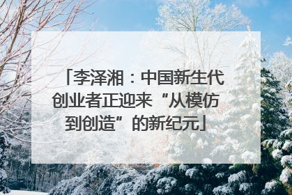 李泽湘：中国新生代创业者正迎来“从模仿到创造”的新纪元