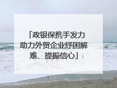 政银保携手发力 助力外贸企业纾困解难、提振信心