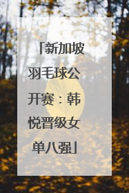 新加坡羽毛球公开赛：韩悦晋级女单八强