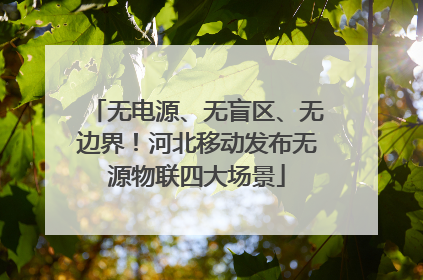 无电源、无盲区、无边界！河北移动发布无源物联四大场景