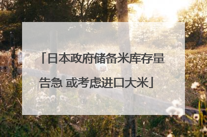 日本政府储备米库存量告急 或考虑进口大米