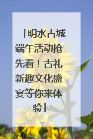 明水古城端午活动抢先看！古礼新趣文化盛宴等你来体验