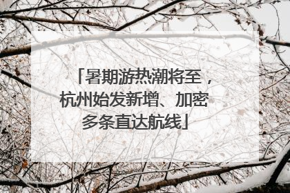 暑期游热潮将至，杭州始发新增、加密多条直达航线
