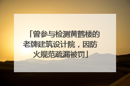 曾参与检测黄鹤楼的老牌建筑设计院，因防火规范疏漏被罚