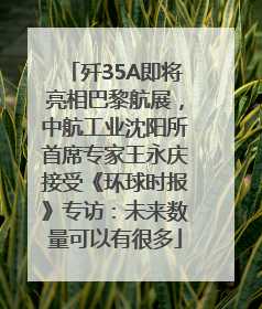 歼35A即将亮相巴黎航展，中航工业沈阳所首席专家王永庆接受《环球时报》专访：未来数量可以有很多