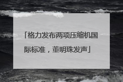 格力发布两项压缩机国际标准，董明珠发声