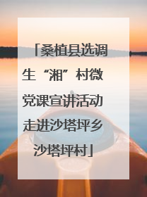 桑植县选调生“湘”村微党课宣讲活动走进沙塔坪乡沙塔坪村