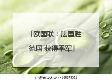 欧国联：法国胜德国 获得季军